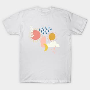 Abstract Weather - Coral + Blue T-Shirt